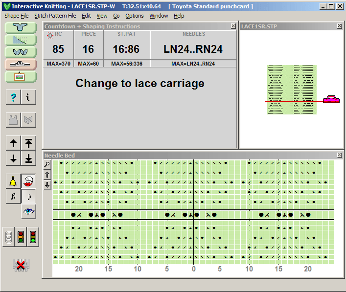 DesignaKnit 8 Cambiar carro de calado