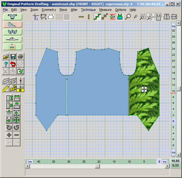 DesignaKnit 8 situar patron de diseño